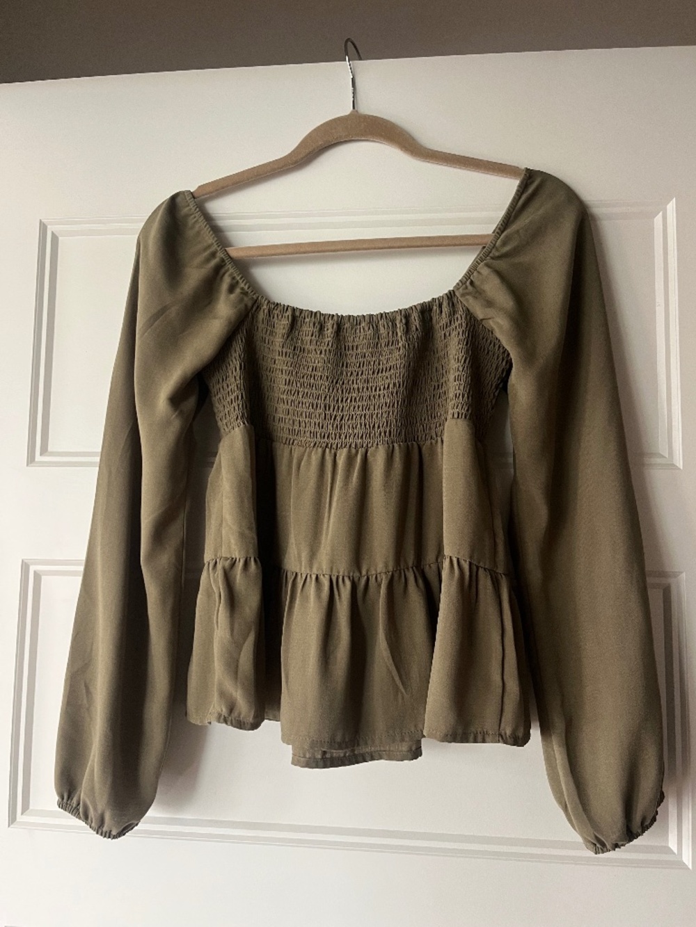 Green Boho Long Sleeve Top